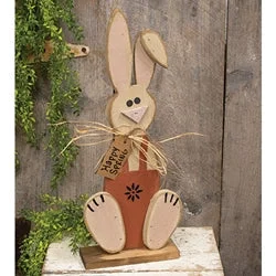 Bed skirts with a flannel material for a cozy winter optionWooden Sitting "Happy Spring" Bunny on Base 24"H Bed skirts with a flannel material for a cozy winter optionWooden Sitting "Happy Spring" Bunny on Base 24"H