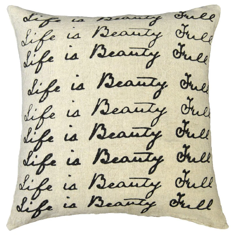 Travel Pillows for Long JourneysSugarboo Designs Life Is Beauty Full Script Pillow