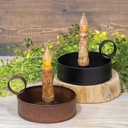 Bed skirts with a beach - themed printMedium Ribbed Taper Holder Rusty