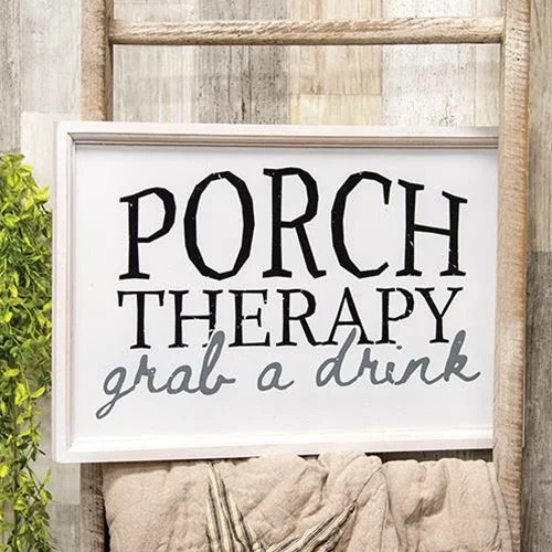 Polyester bed skirts for easy care and durabilityPorch Therapy White Framed Sign
