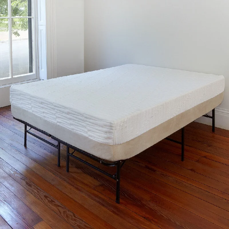 Gel - infused memory foam mattresses for cooler sleepPostureLoft Sienna 11-inch Full-size Latex Foam Mattress and Frame Set