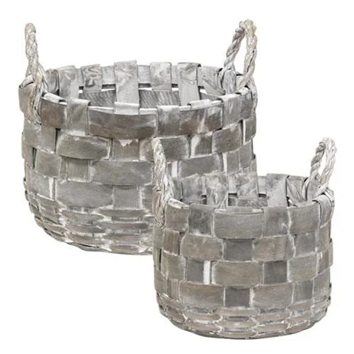 Bed skirts with a multi - colored pattern2/Set Natural Gathering Baskets w/Rope Handles Bed skirts with a multi - colored pattern2/Set Natural Gathering Baskets w/Rope Handles