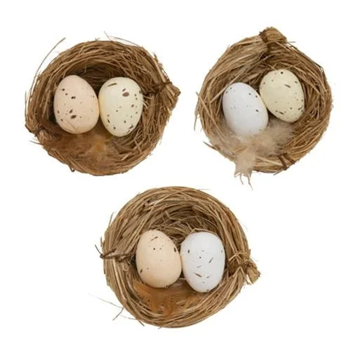 Bed skirts with a lace trim for a romantic touch6/Set Natural Eggs in Nests