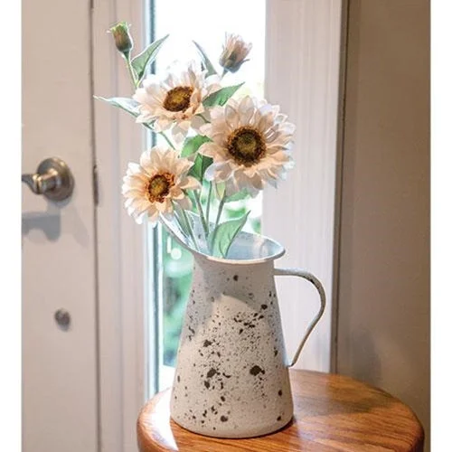 Bed skirts with a flannel material for a cozy winter optionDistressed White Pitcher