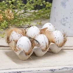 Bed skirts with a plaid pattern for a traditional style6/Set Natural Speckled Eggs in Crate