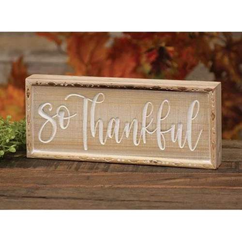 Bed skirts with a child - friendly printSo Thankful Engraved Block Sign