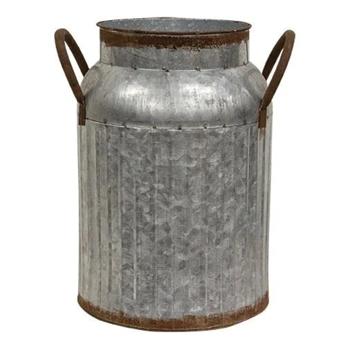 Bed skirts with a metallic thread for a touch of glamourDistressed Metal Ribbed Milk Can Large Bed skirts with a metallic thread for a touch of glamourDistressed Metal Ribbed Milk Can Large