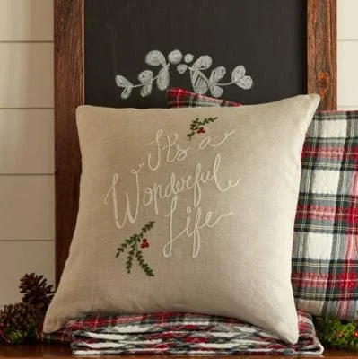 Memory Foam Pillows for Neck SupportWonderful Life Embroidered Linen Pillow