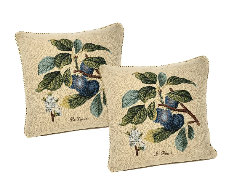 Cotton Pillows for Natural ComfortDaDa Bedding Set of 2-Pieces Sugar Plum Fruits Garden Tapestry Throw Pillow Covers w/ Inserts, 18" x 18" Cotton Pillows for Natural ComfortDaDa Bedding Set of 2-Pieces Sugar Plum Fruits Garden Tapestry Throw Pillow Covers w/ Inserts, 18" x 18"