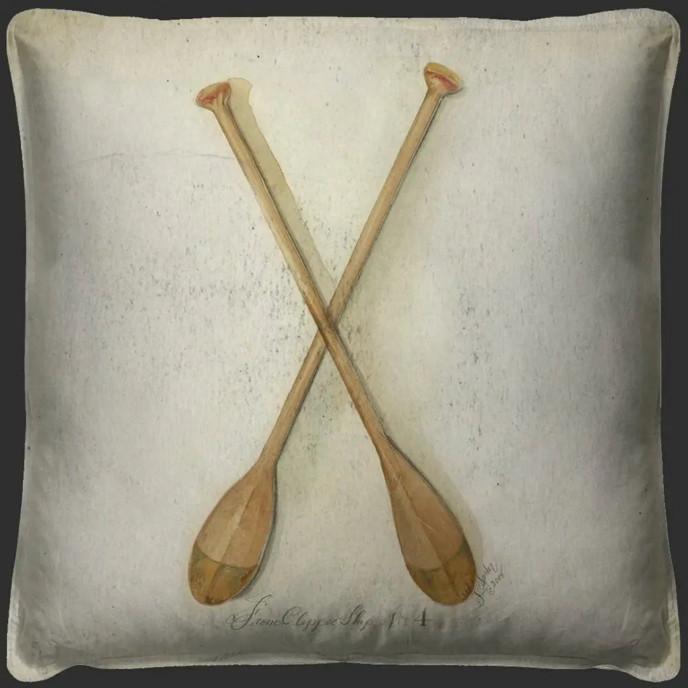 Cotton Pillows for Natural ComfortClipper Ship Oars Throw Pillow
