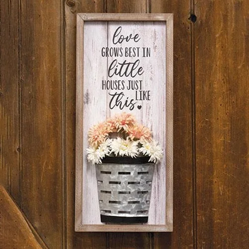 Twin - size bed skirts for a single bedLove Grows Best in Little Houses Flower Pocket Sign