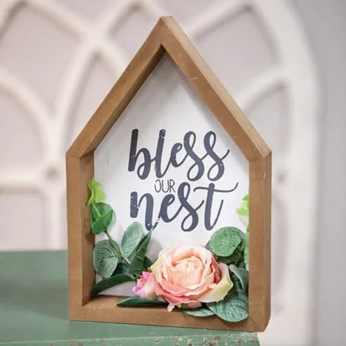 Polyester bed skirts for easy care and durabilityBless This Nest Floral Wood Sitter