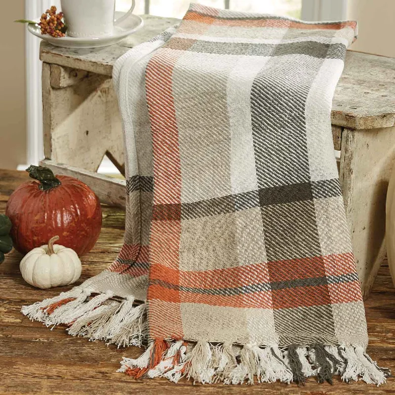 Silk blankets with a smooth and elegant touchOctober Spice Plaid Throw