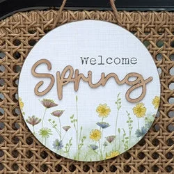 Bed skirts with a herringbone pattern for a sophisticated lookWelcome Spring Round Wildflowers Hanging Sign Bed skirts with a herringbone pattern for a sophisticated lookWelcome Spring Round Wildflowers Hanging Sign