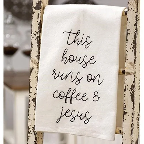 Floral - printed bed skirts for a feminine touchThis House Runs On Coffee & Jesus Dish Towel Floral - printed bed skirts for a feminine touchThis House Runs On Coffee & Jesus Dish Towel