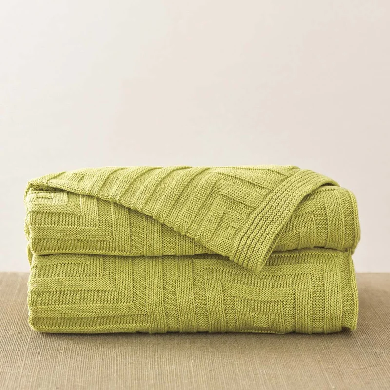 Rayon from bamboo blankets for a silky and breathable feelConcentric Square Throw - Pear