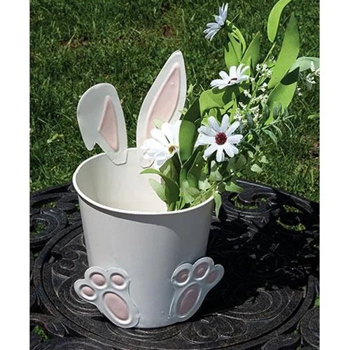 Bed skirts with a Christmas - themed patternWhite Easter Bunny Metal Bucket