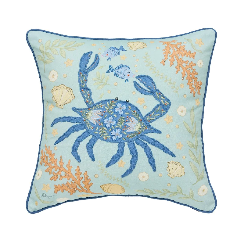 Soft and Fluffy Pillows for Bedroom ComfortBlue Crab Coral Pillow