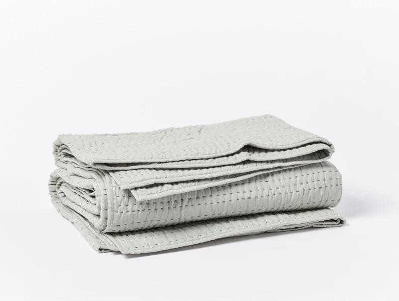 Bolster Pillows for Sofa DecorationChannel Handstitched Organic Quilt - Renewed