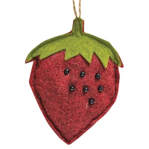 Checkered bed skirts for a classic patternMini Beaded Felt Strawberry Ornament