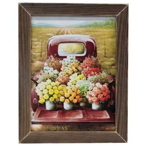 Bed skirts with a retro - style patternFresh Picked Print 13x17 Stained Frame