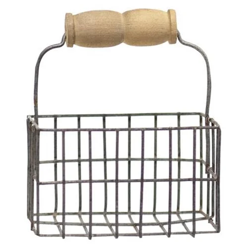 Bed skirts with a shabby - chic styleMini Wire Wide Egg Basket w/Handle