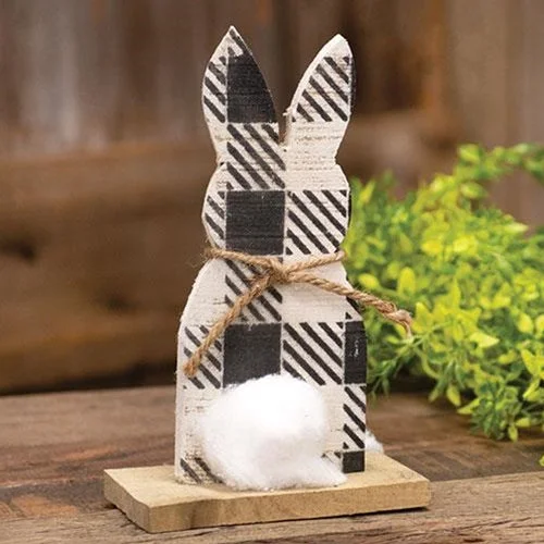 Bed skirts with a paisley print for an exotic feelRustic Wood Black & White Buffalo Check Cottontail Bunny Sitter