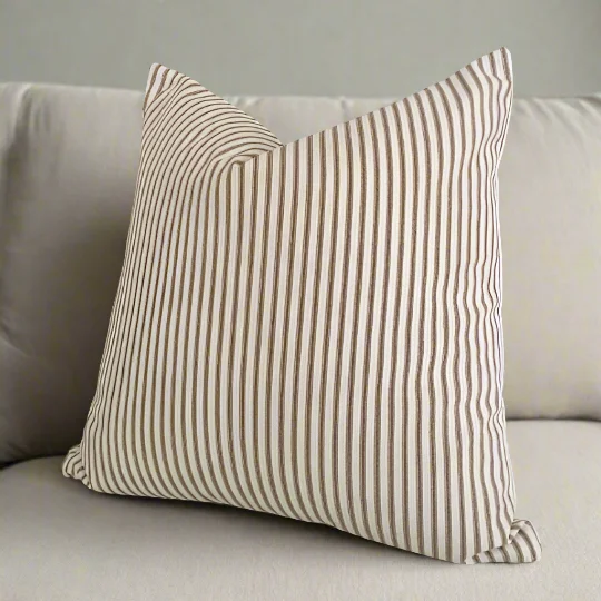 Feather Pillows for a Luxurious SleepBrown Ticking Stripe Throw Pillow Cover 8 Sizes Available Made in USA Feather Pillows for a Luxurious SleepBrown Ticking Stripe Throw Pillow Cover 8 Sizes Available Made in USA