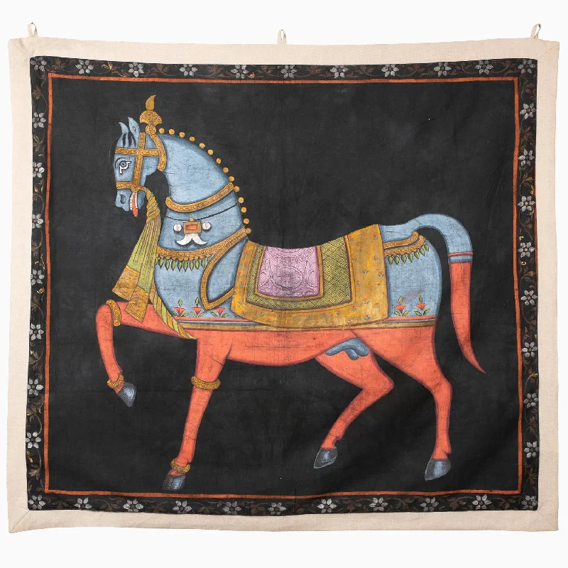 Decorative Pillows for Living Room MakeoverDancing Horse on Black Tapestry