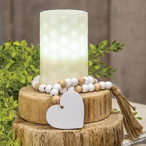 Bed skirts with a metallic thread for a touch of glamourWhite Heart Bead Garland