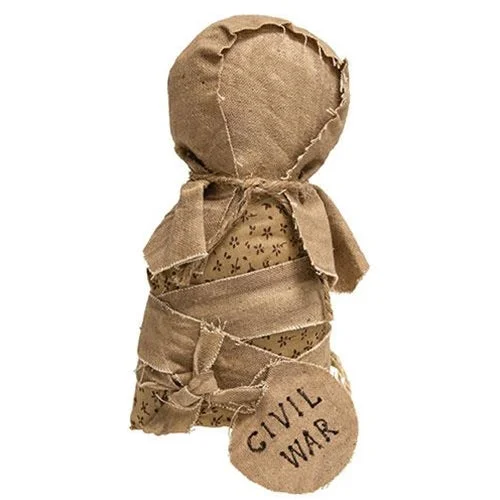 Bed skirts with a retro - style patternCivil War Doll White