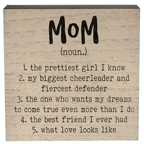 Bed skirts with a beach - themed printMom Definition Box Sign