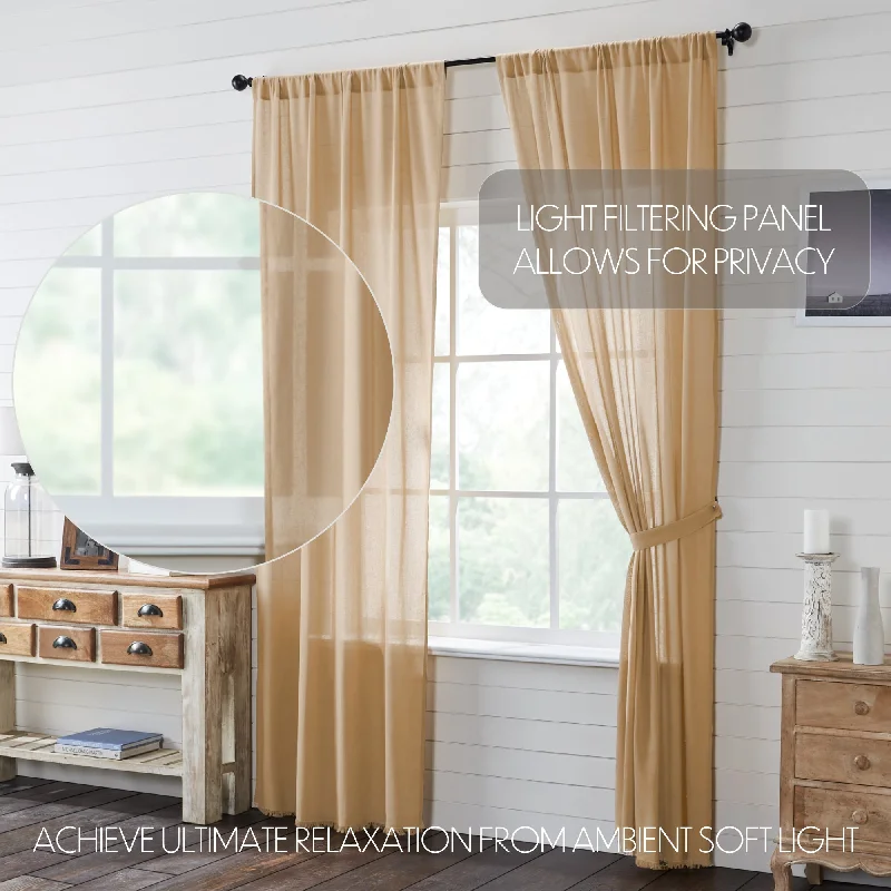 Bed skirts with a child - friendly printTobacco Cloth Khaki Panel Set of 2 96x40