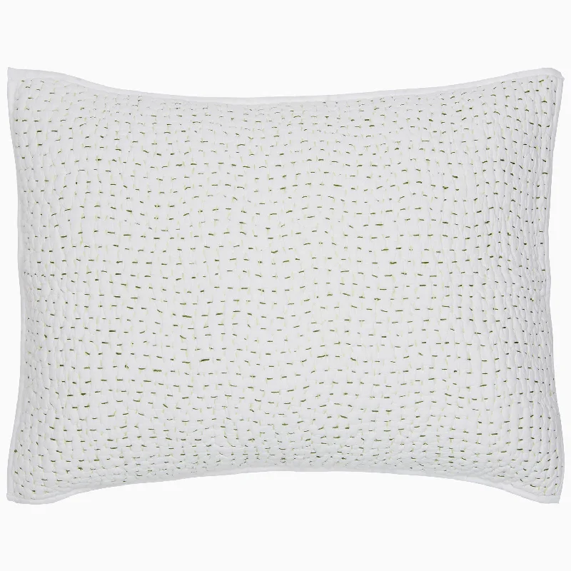 Velvet Pillows for a Touch of EleganceOrganic Hand Stitched Moss Sham