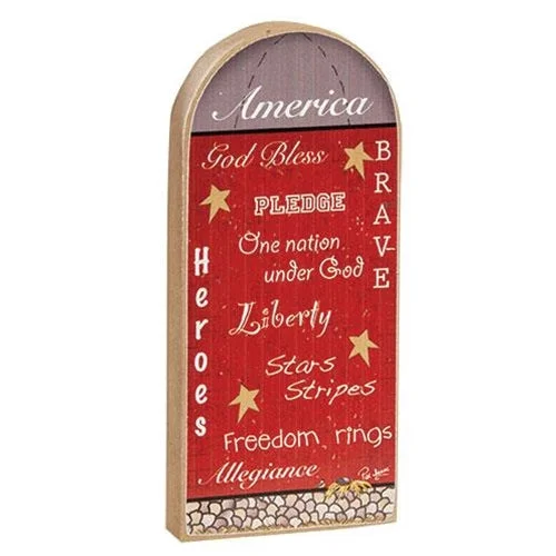 Bed skirts with a retro - style patternPatriotic Words Chunky Silo Sitter