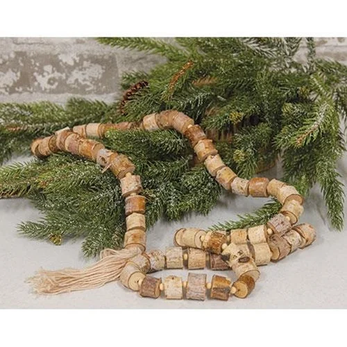 Bed skirts with a ruffled tiered designNatural Birch Bead Garland