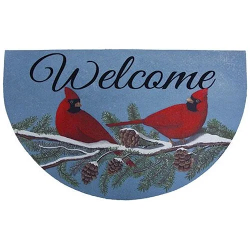 Bed skirts with a vintage - inspired patternCardinals Welcome Mat