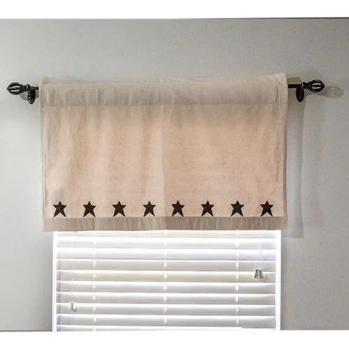 Bed skirts in neutral colors for easy pairing2/Set Farmhouse Star Patch Applique Tiers 24x36