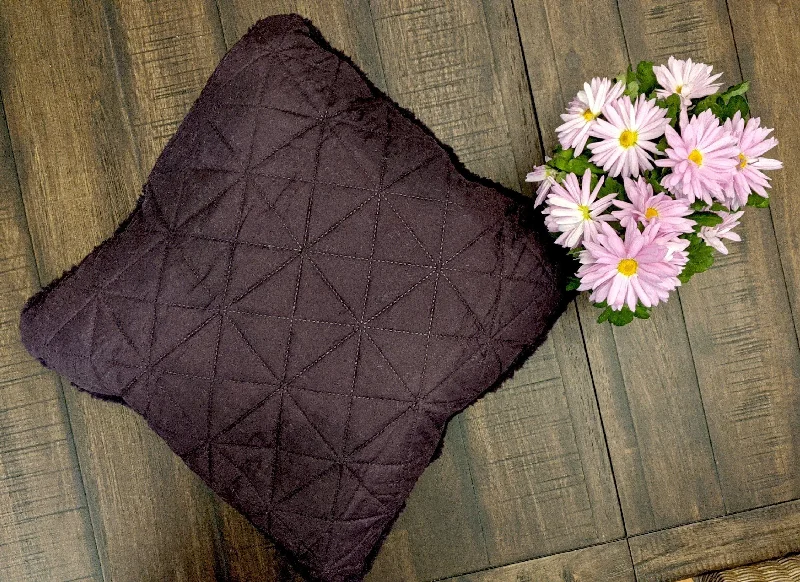 Hypoallergenic Pillows for Allergy SufferersDaDa Bedding Hand-Made Eggplant Purple Sherpa Backside Quilted Throw Pillow - 18" x 18"