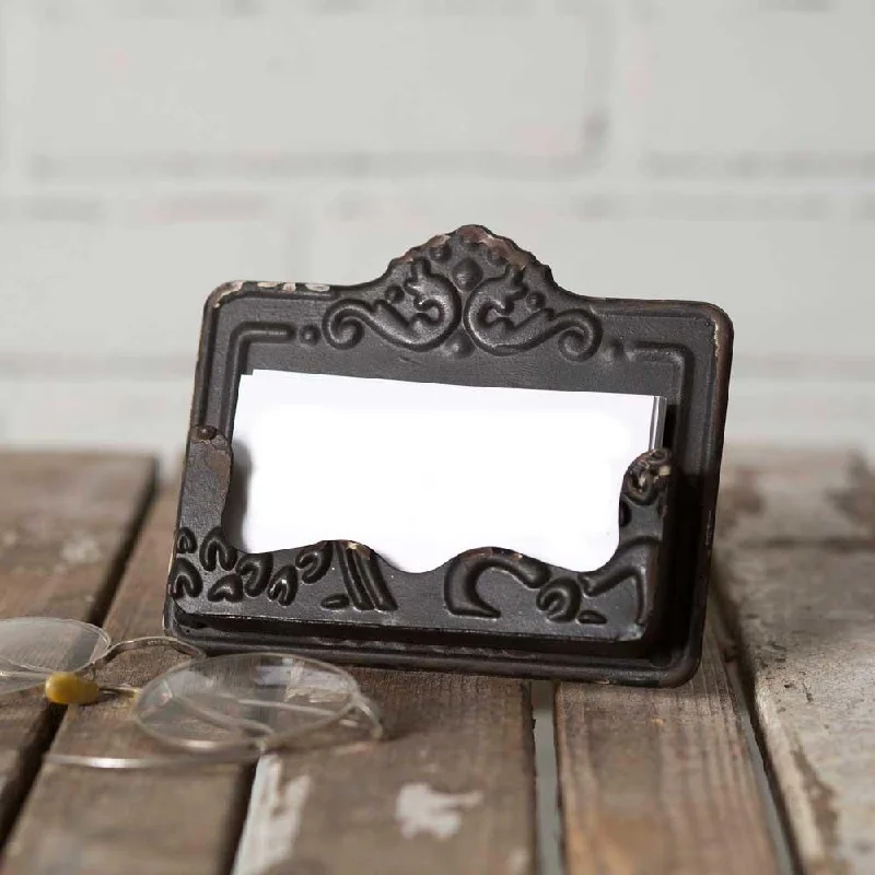 Bed skirts with a scalloped hem for a charming detailOrnate Metal Business Card Holder Set