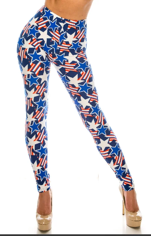 Polyester bed skirts for easy care and durabilityMy Stars and Stripes OS Leggings