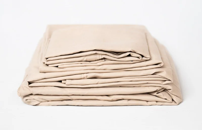 Natural latex and organic cotton blend mattressesBedTech Khaki Microplush Bamboo Split Head King Sheet Set