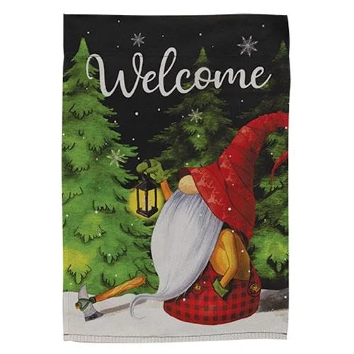 Bed skirts with a contemporary styleWelcome Lumberjack Gnome Garden Flag