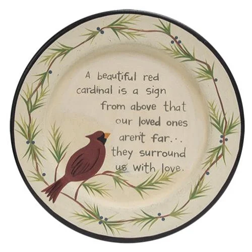 Bed skirts with a vintage - inspired patternLoved One Cardinal Plate