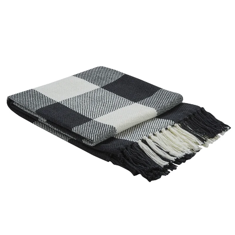 Wool blankets with natural warmth and insulationWicklow Check Throw - Black/Cream