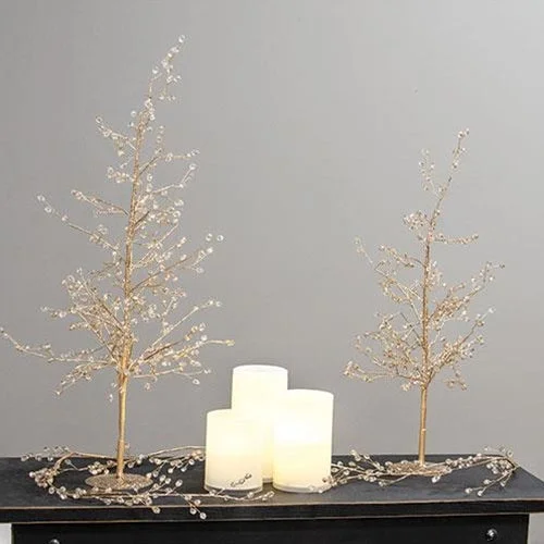Bed skirts with a tie - back design for adjustabilityGold Crystal Tree 24"