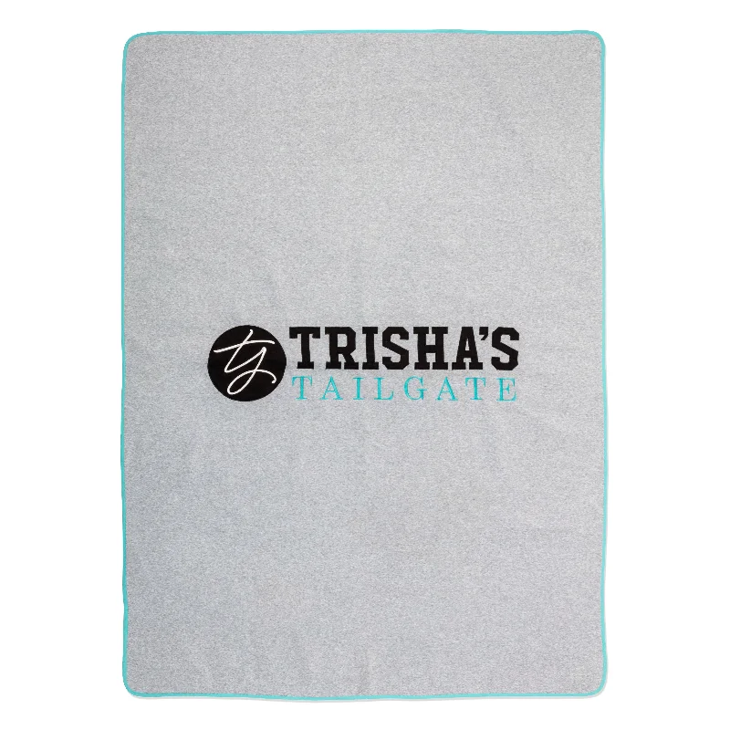 Alpaca wool blankets for a hypoallergenic and warm optionImax Worldwide Home TY Tailgate Soft Blue Embroidered Sweatshirt Blanket