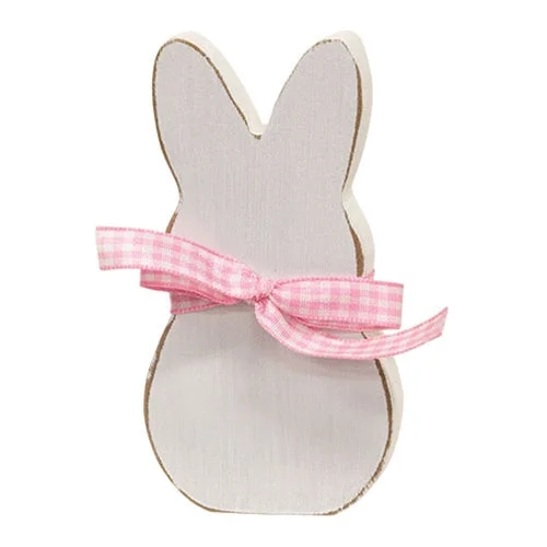 Bed skirts with a soft fleece lining for added comfortWhite Peep Bunny Sitter w/Pink Check Ribbon Bed skirts with a soft fleece lining for added comfortWhite Peep Bunny Sitter w/Pink Check Ribbon