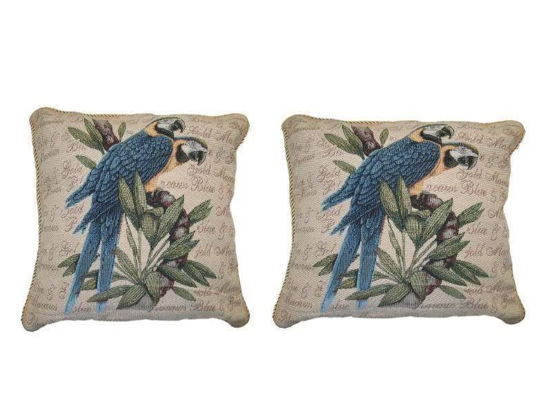 Orthopedic Pillows for Back Pain ReliefDaDa Bedding Set of Two Parrots in Love Throw Pillow Covers w/ Inserts - 2-PCS - 18"