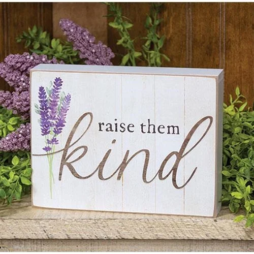 Bed skirts with a flannel material for a cozy winter optionRaise Them Kind Box Sign